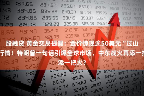 股融贷 黄金交易提醒：金价惊现逾50美元“过山车”行情！特朗普一句话引爆全球市场，中东战火再添一把火？